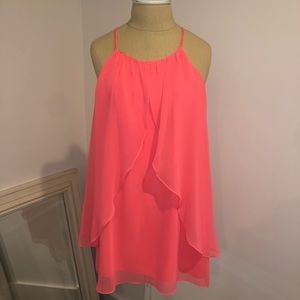 Hot pink flowy dress